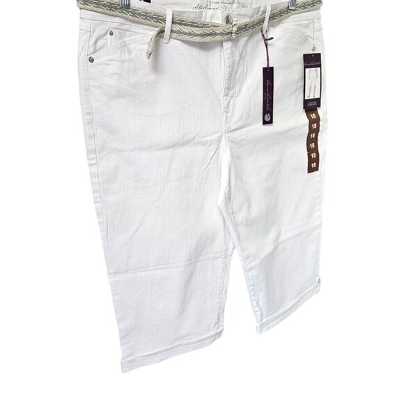 GLORIA VANDERBILTβOptic White Capri Jeans Plus Size 18 - Picture 7 of 13